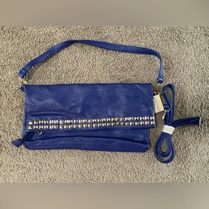 Forever 21 NWT Medium Woman Folded Stud Handbag in Bright Cobalt